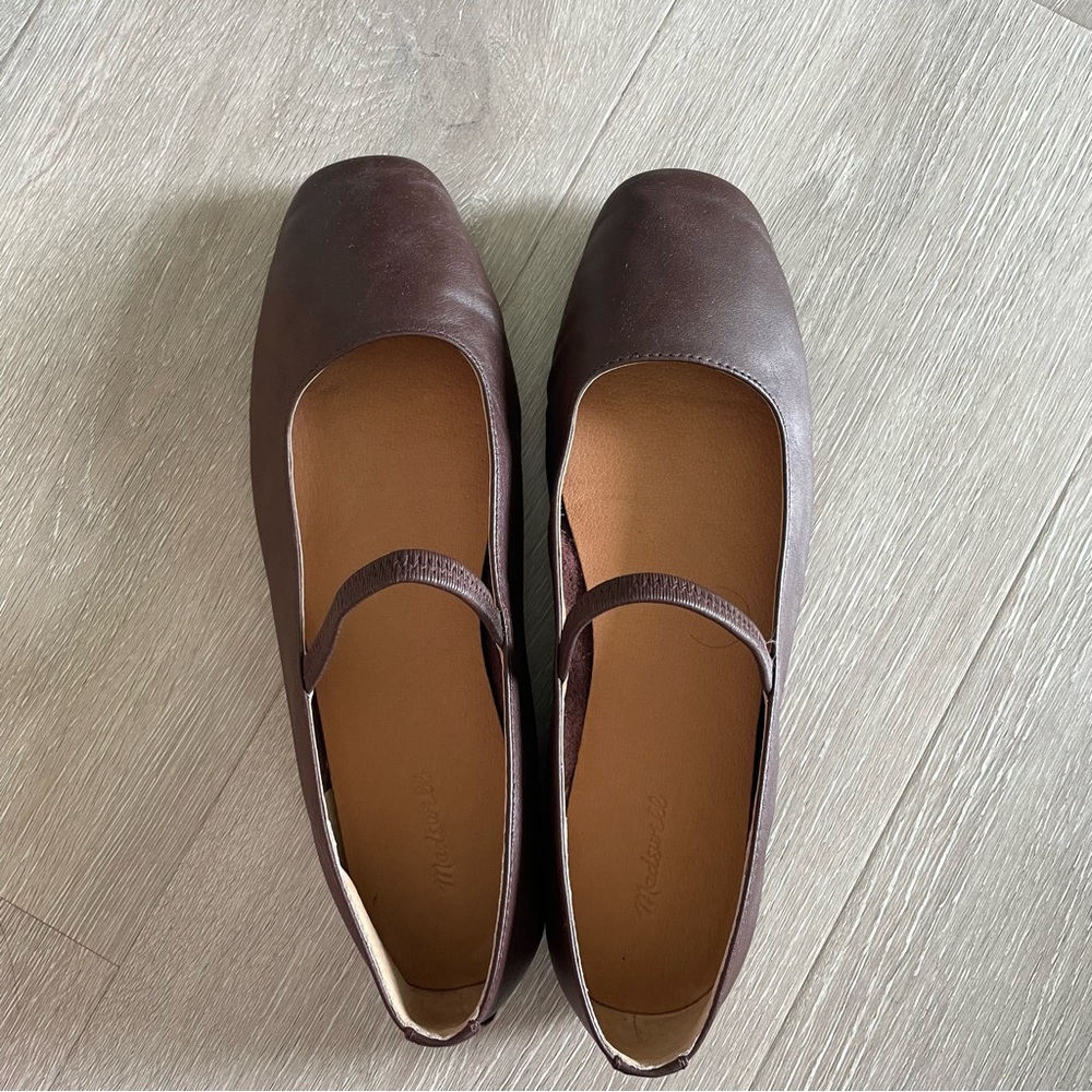 Madewell Greta Brown Leather Flats 8.5
